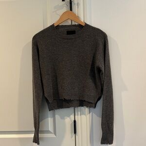 RtA 100% Cashmere Distressed Gray Sweater